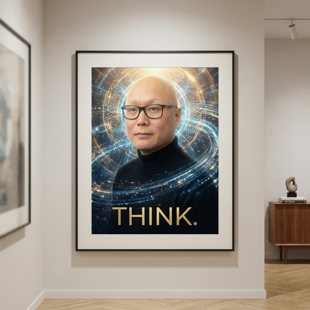 THINK framed art print