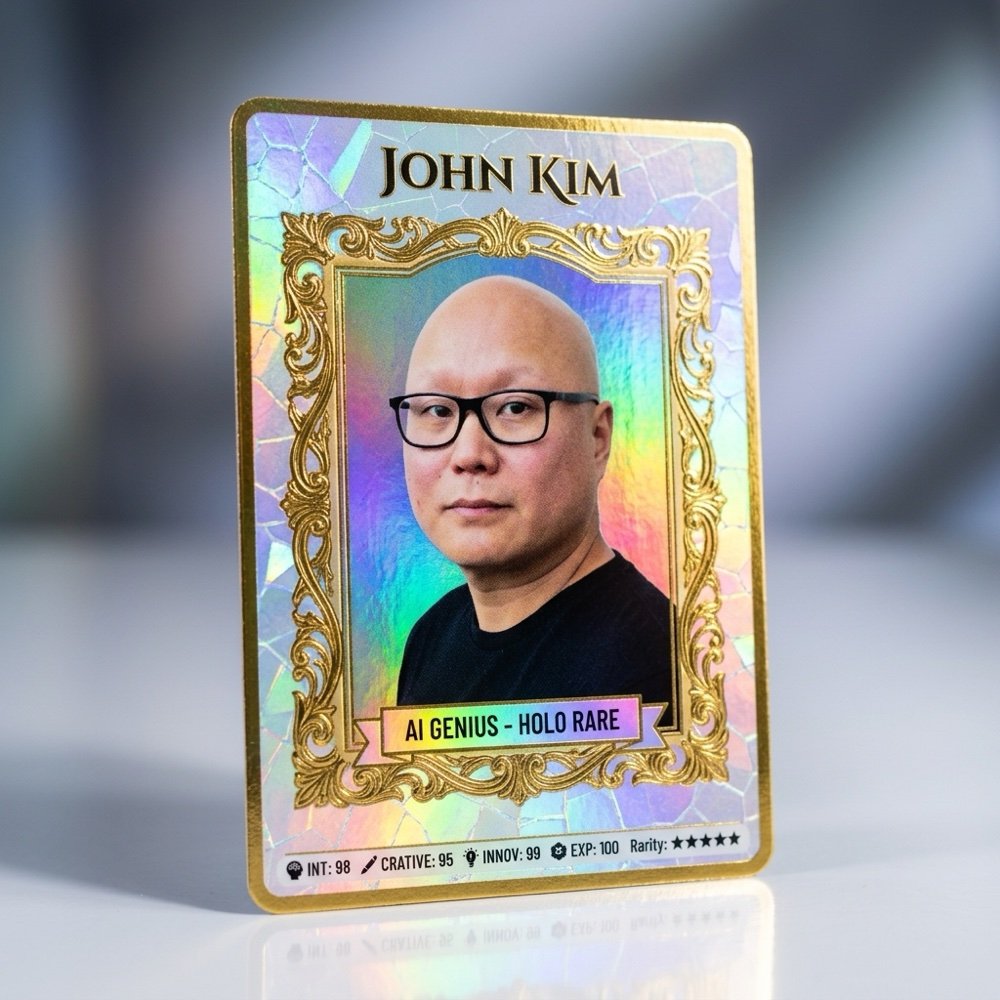 John Kim holographic trading card